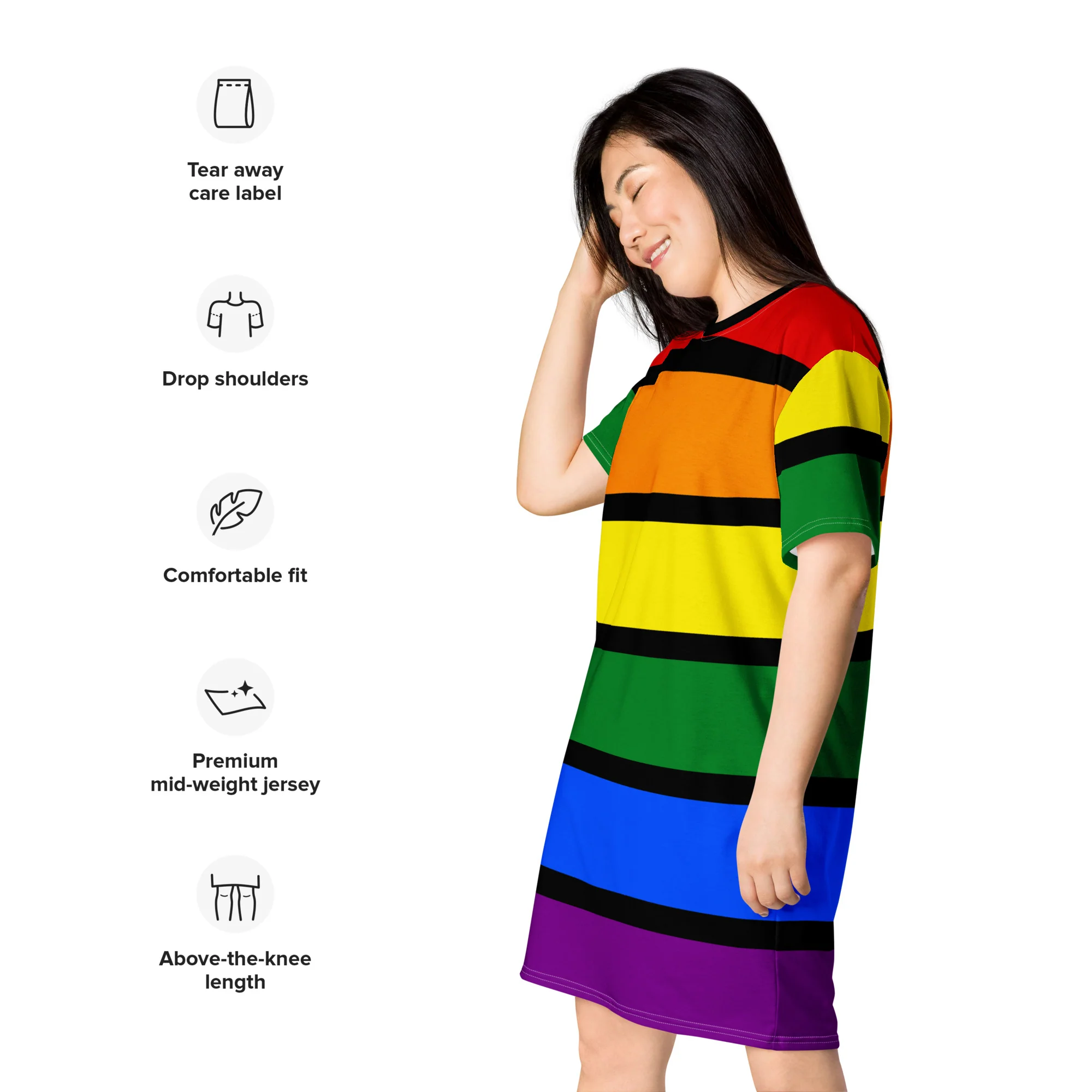 Black Rainbow T-shirt dress - Image 3