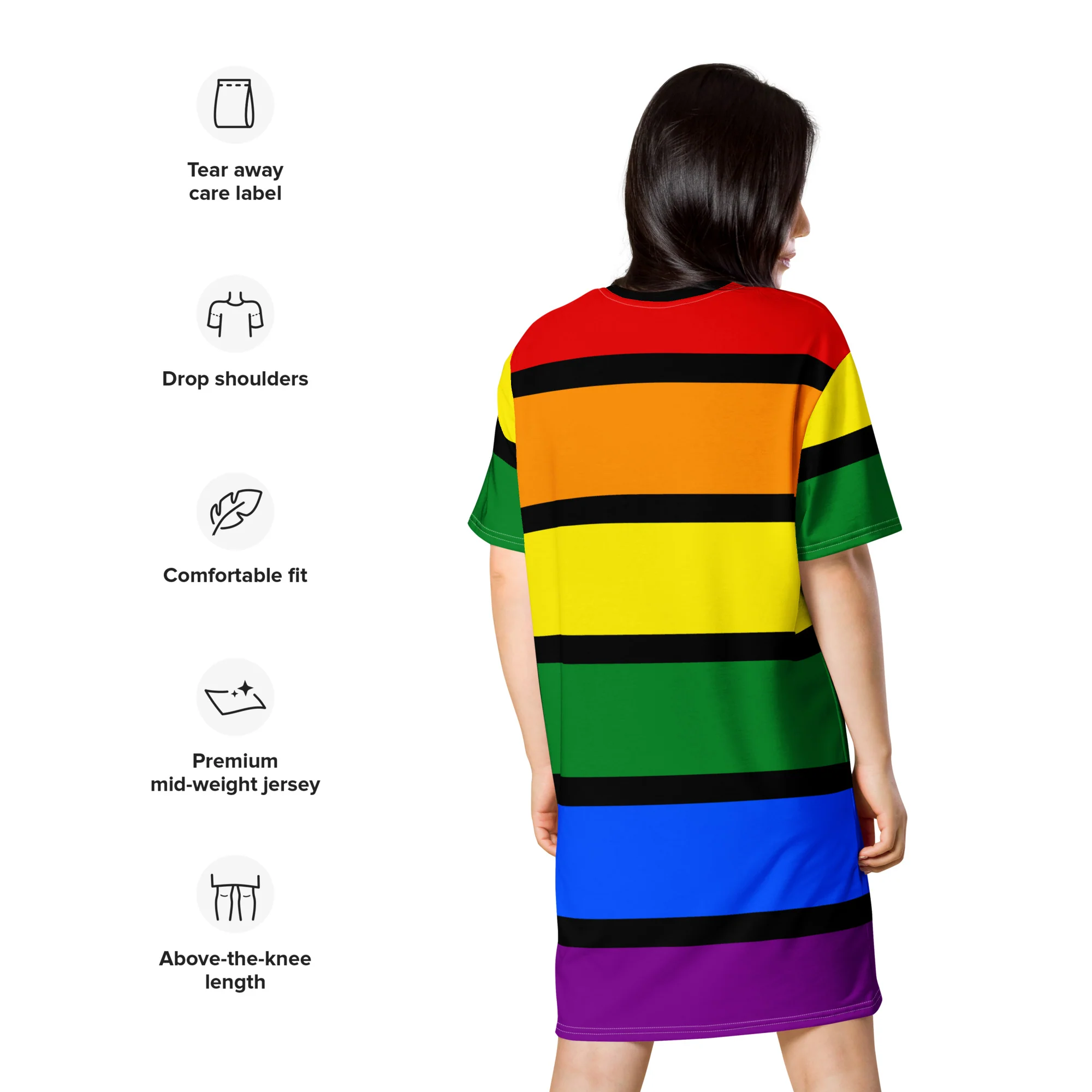 Black Rainbow T-shirt dress - Image 4