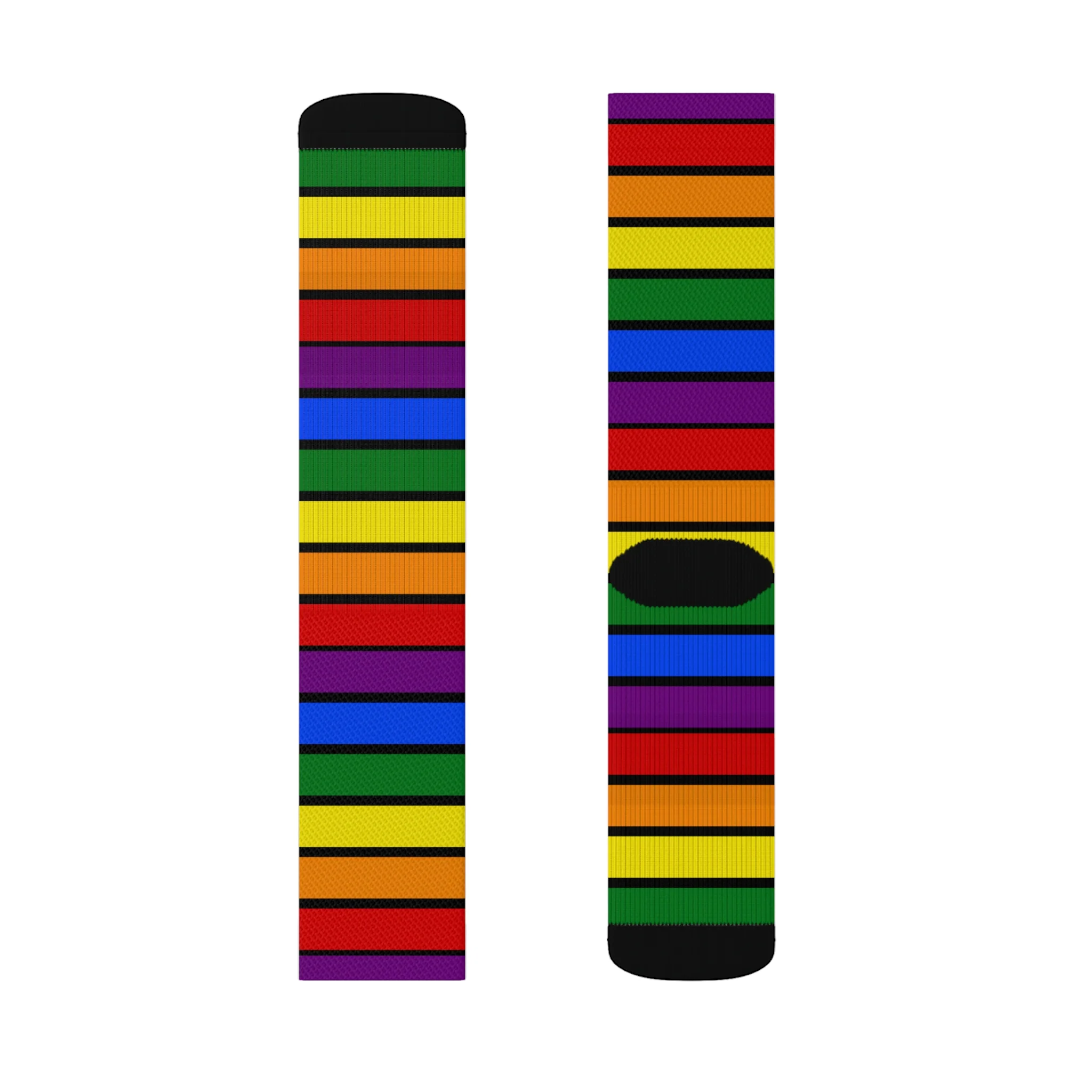 Black All Over Rainbow Socks - Image 11