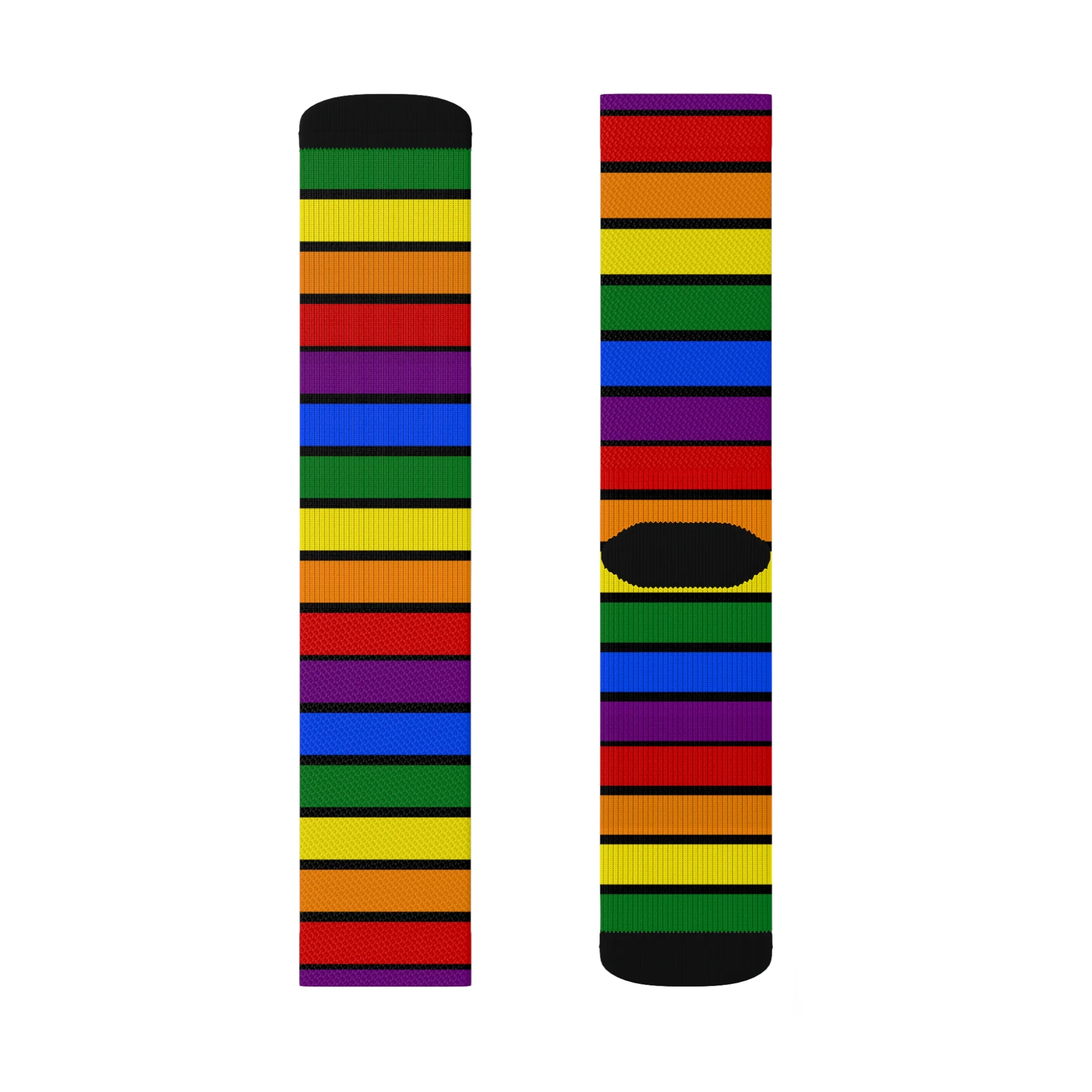 Black All Over Rainbow Socks - Image 4
