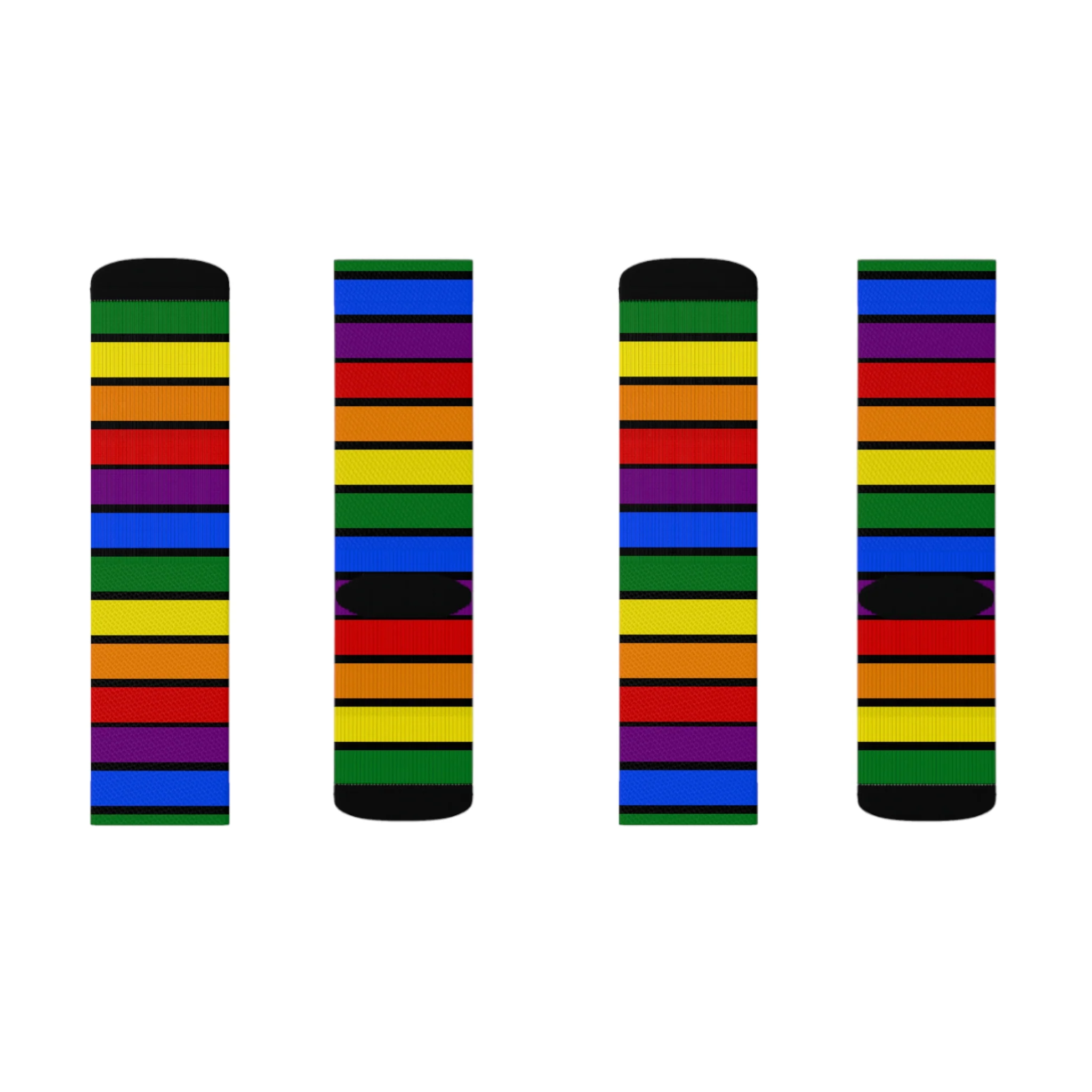Black All Over Rainbow Socks - Image 6
