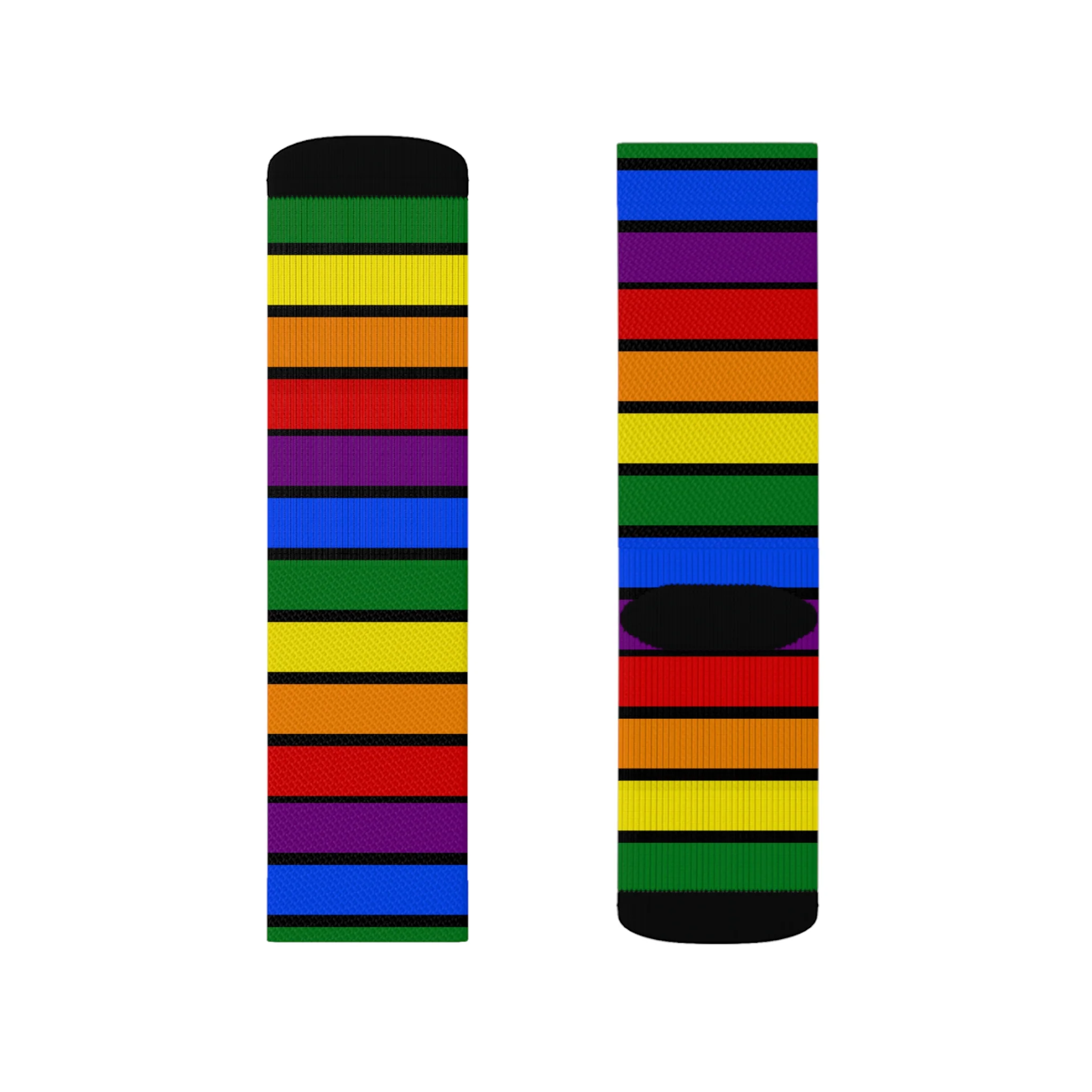 Black All Over Rainbow Socks - Image 8
