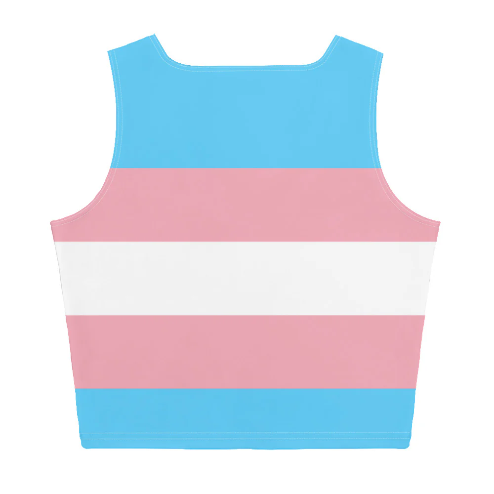 Trans Flag Crop Top