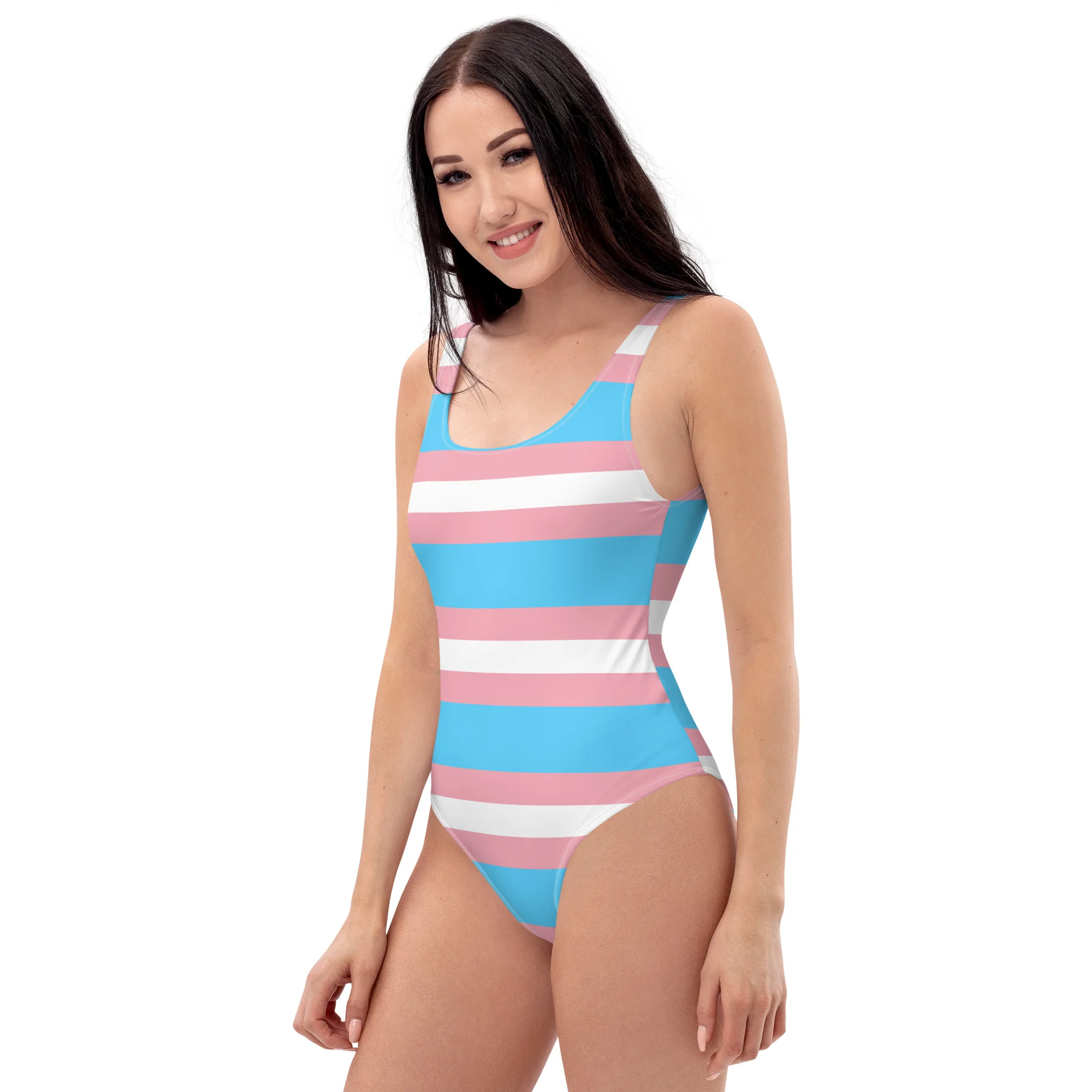 Trans Flag One-Piece Swimsuit - Image 10