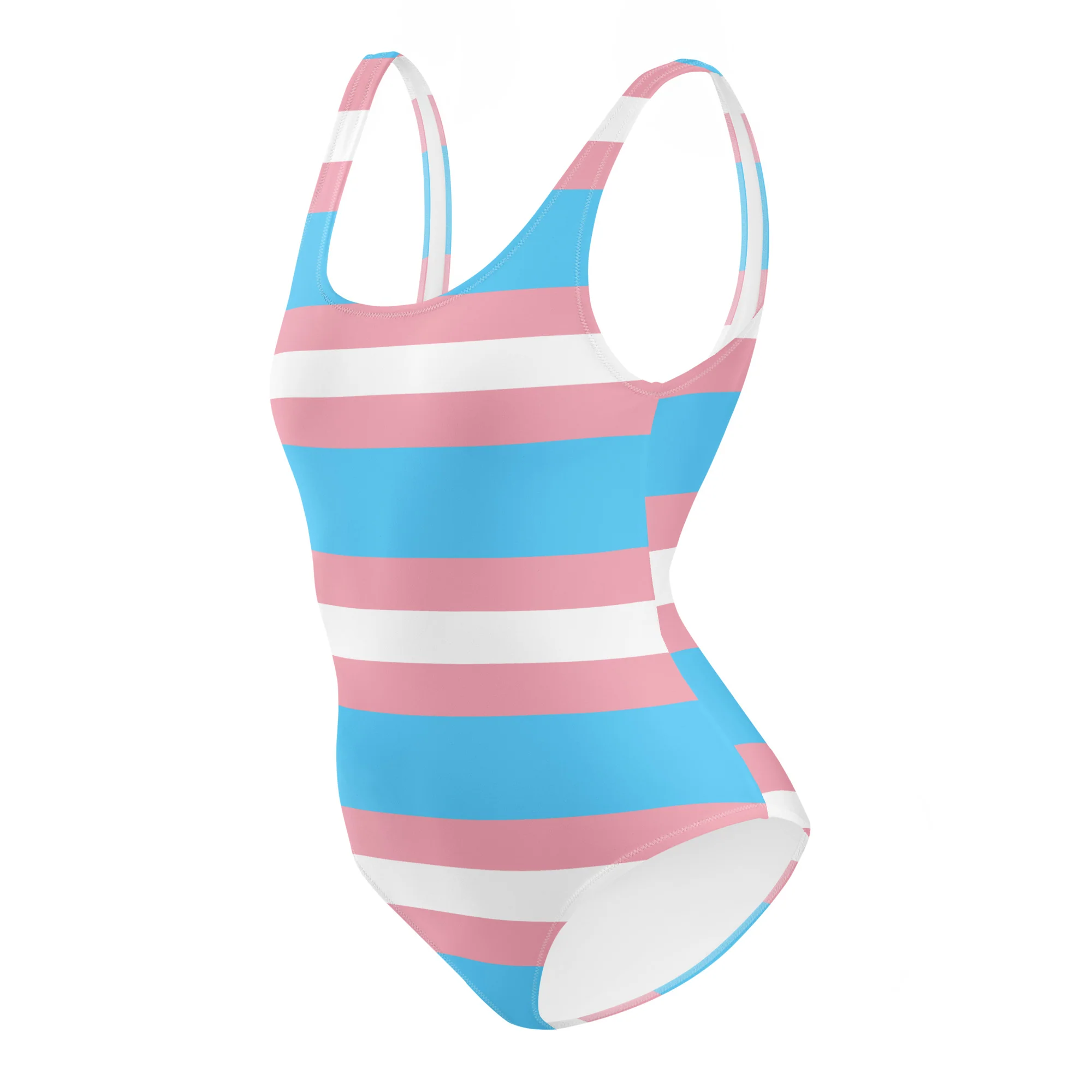 Trans Flag One-Piece Swimsuit - Image 4