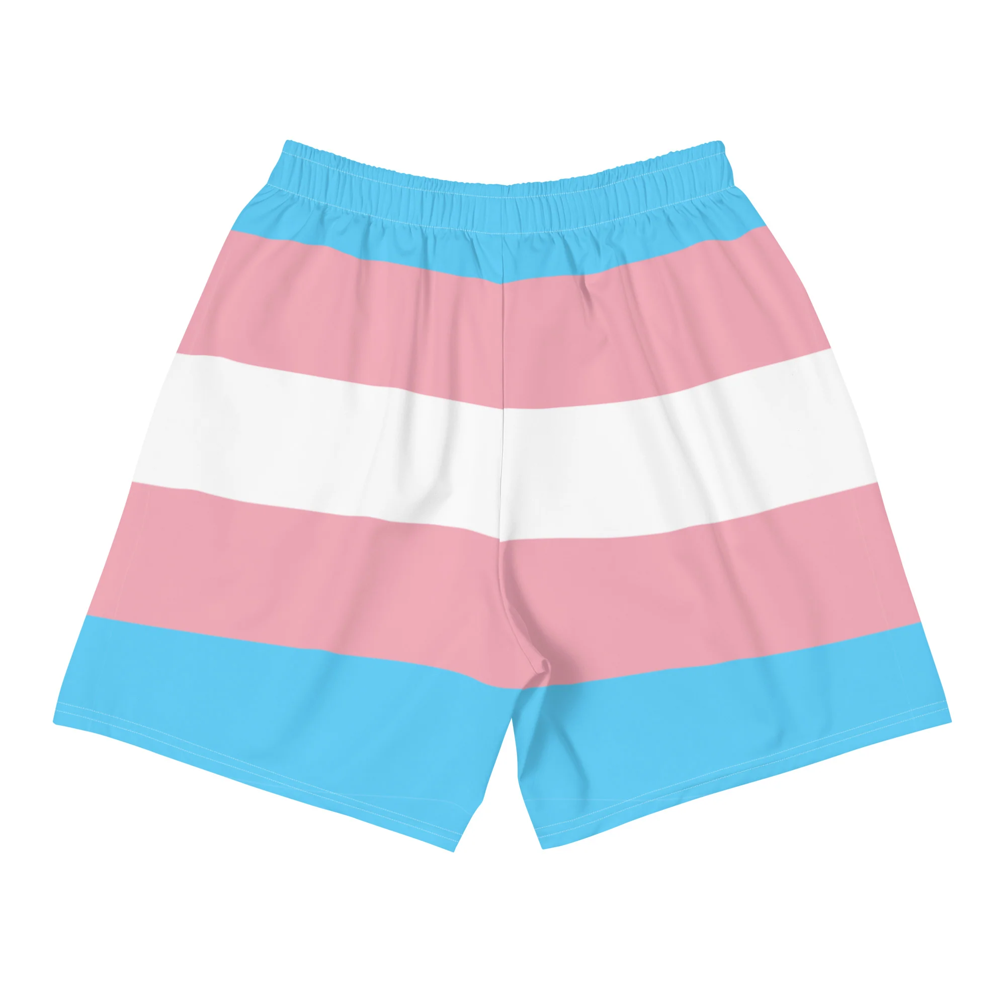Trans Flag Print Athletic Shorts - Image 2