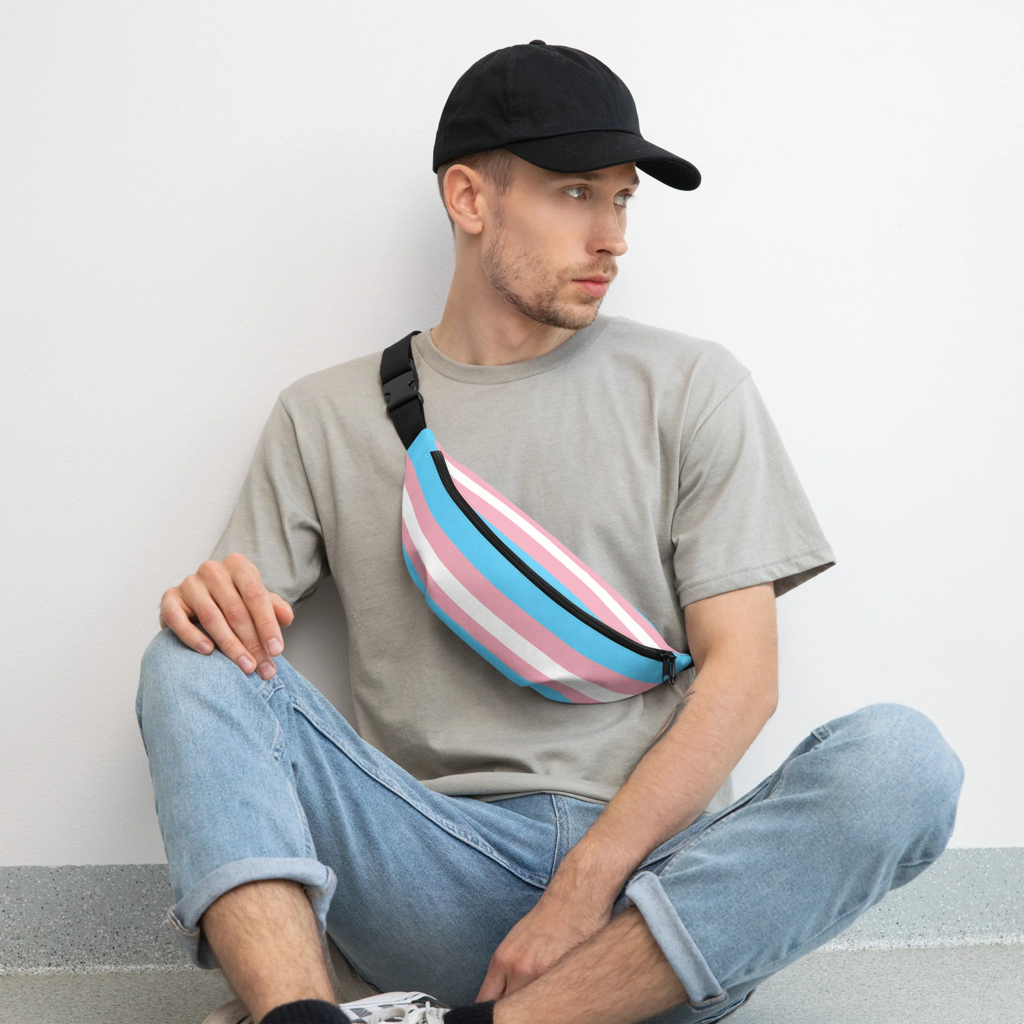 Trans Flag Print Fanny Pack - Image 2