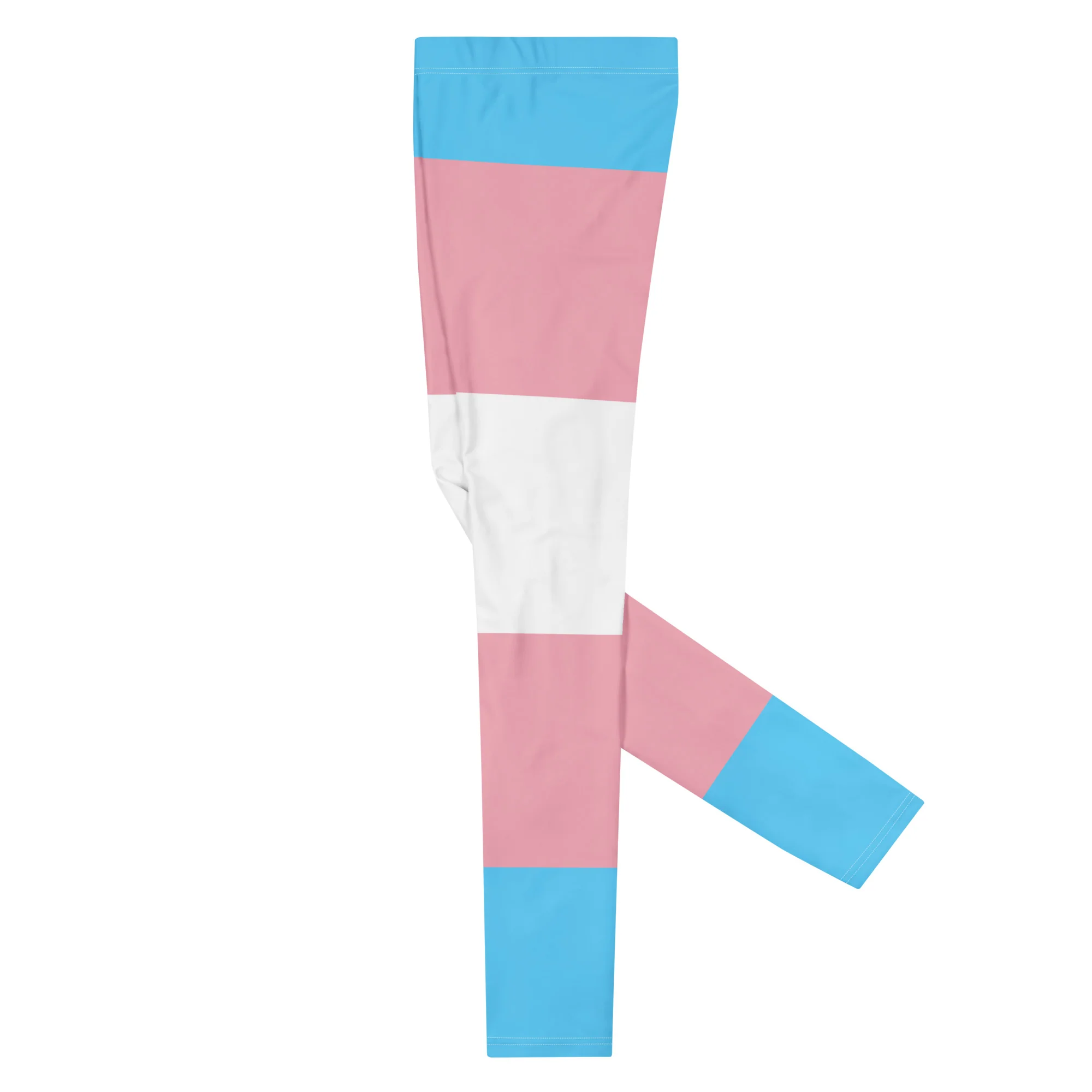 Trans Flag Print Men's Leggings - Image 4