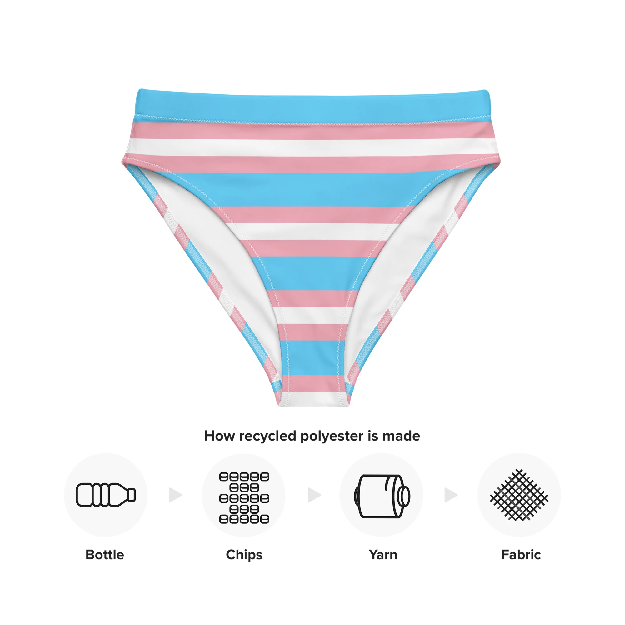 Trans Pride high-waisted bikini bottom - Image 6