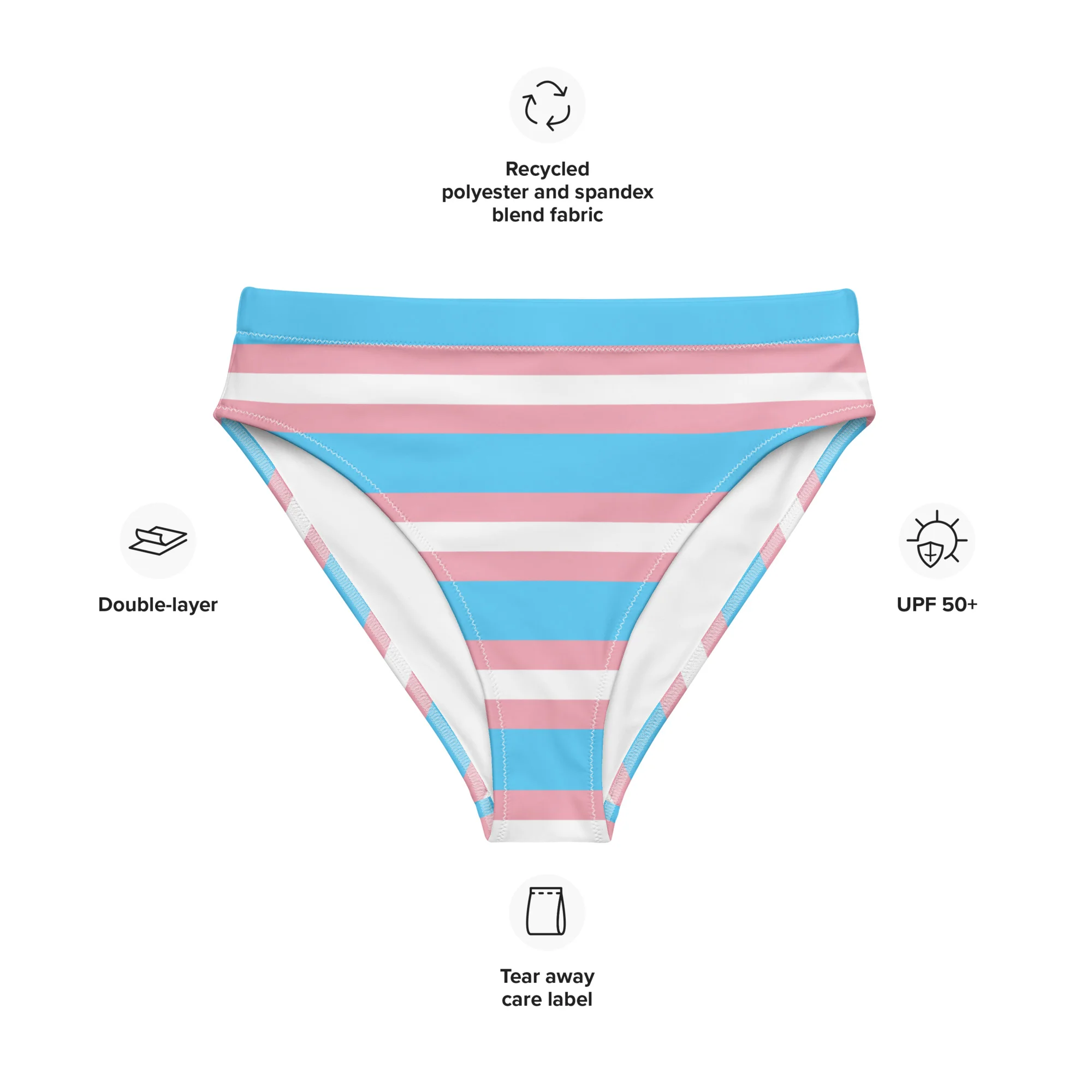 Trans Pride high-waisted bikini bottom - Image 7