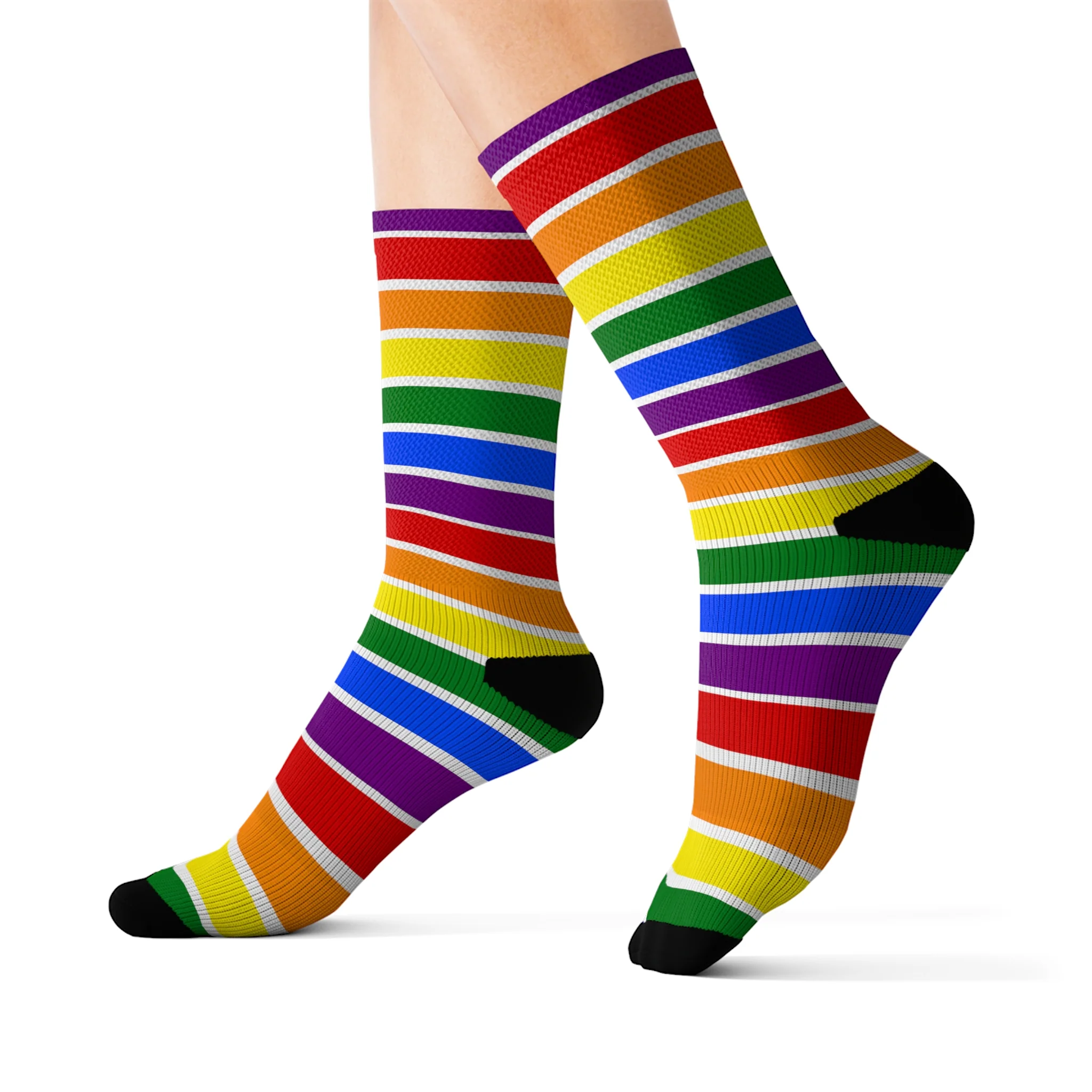 White All Over Rainbow Socks - Image 9